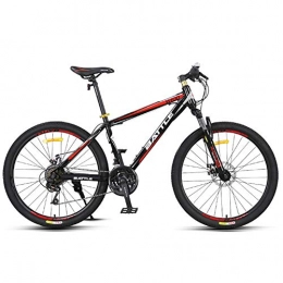 NENGGE Mountain Bike NENGGE 24-Speed Mountain Bikes, 26 Inch Adult High-carbon Steel Frame Hardtail Bicycle, Men's All Terrain Mountain Bike, Anti-Slip Bikes, Red