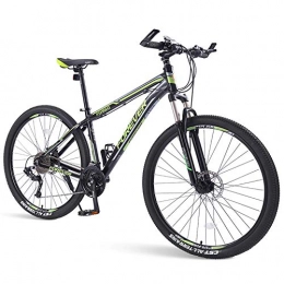 NENGGE Mountain Bike NENGGE 33-Speed Mountain Bikes, Mens Dual Disc Brake Aluminum Frame Hardtail Mountain Bike, Mountain Bicycle with Front Suspension, Green, 29 Inch