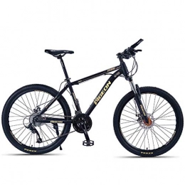 NENGGE Mountain Bike NENGGE Adult Mountain Bikes, 26 Inch High-carbon Steel Frame Hardtail Mountain Bike, Front Suspension Mens Bicycle, All Terrain Mountain Bike, Gold, 24Speed