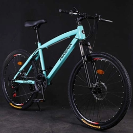 NENGGE Mountain Bike NENGGE Hardtail Mountain Bike 26 Inch for Adults Women, 21 / 24 / 27 Speed Girls Mountain Bicycle with Mechanical Disc Brakes, All Terrain Trail Bikes, High Carbon Steel Frame, Green, 21 Speed