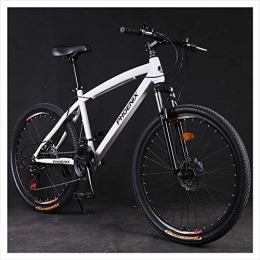 NENGGE Mountain Bike NENGGE Hardtail Mountain Bike 26 Inch for Adults Women, 21 / 24 / 27 Speed Girls Mountain Bicycle with Mechanical Disc Brakes, All Terrain Trail Bikes, High Carbon Steel Frame, White, 27 Speed