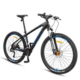 NENGGE Mountain Bike NENGGE Hardtail Mountain Bike 27.5 Inch 27 Speed Mountain Trail Bike with Front Suspension Dual Hydraulic Disc Brake for Men Women, Adults Alpine Mountain Bicycle, Carbon Fiber Frame, Blue