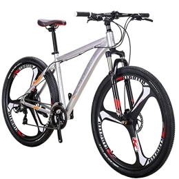 OBK Mountain Bike OBK X9 29” Mountain Bike Lightweight Aluminum Frame Front Suspension Daul Disc Brakes 21 Speed Mens Bicycle 29er XL (SLIVERY)