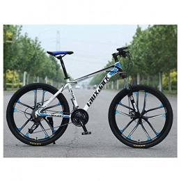 Mnjin Bike Outdoor sports Mountain Bike, Featuring Rigid 17-Inch High-Carbon Steel Frame, 30-Speed Drivetrain, Dual Oil Brakes, And 26-Inch Wheels, Blue