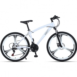 PBTRM Bike PBTRM 26 Inch 27 Speed Mountain Bike for Adult And Youth, High Carbon Steel Frame, Lockable Front Fork, Magnesium Alloy One-Piece Wheel, Suitable Height: 160-185Cm, White