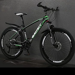 PBTRM Bike PBTRM 26 Inch Mountain Bikes, 27 Speed Suspension Fork MTB, Ultra-Light Aluminum Frame Variable Speed Bike, Dual Disc Brake Bicycle for Men And Women, Green