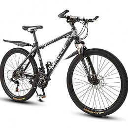 PBTRM Bike PBTRM 26 Inches Mountain Bike City Bicycle with High-Carbon Steel Frame, Thickened Shock-Absorbing Front Fork, Double Disc Brakes, for Men And Women, Suitable Height 160~180CM, 27 speed black