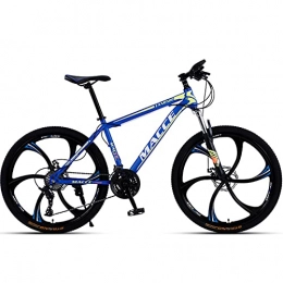 PBTRM Bike PBTRM Hardtail MTB Mountain Bike 26 Inch 30 Speeds, Carbon Steel Frame, Double Disc Brake, Suspension Fork, for Men And Women, Blue