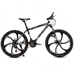 peipei Bike peipei 26 Inch Mountain Bike 27 / 30 Speed Steel Frame Bicycle Front And Rear Mechanical Disc Brake-Black and white E_27