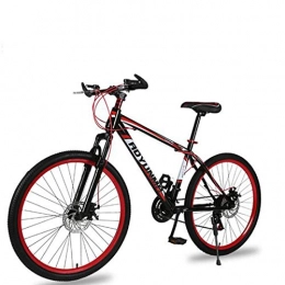 peipei Bike peipei Mountain bike bicycle 26 inch 21 speed impact double disc brake adult unisex-Black and red_26inch