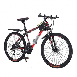 BaiHogi Mountain Bike Professional Racing Bike, 26 inch Mountain Bike Carbon Steel Frame 21 / 24 / 27 Speeds with Dual Disc Brake and Dual Suspension / Blue / 24 Speed (Color : Red, Size : 27 Speed)