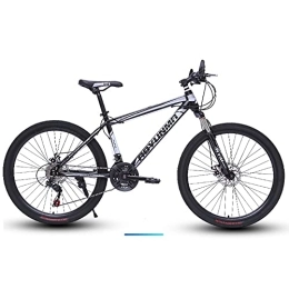 PY Bike PY 24 / 26 inch Wheel Mountain Bike, 21 / 24 / 27 Speed Mens Mountain Bike, Dual Disc Brake MTB Bike for Women, High Carbon Steel, Mountain Bike Transmission / Black White / 26Inch 27Speed