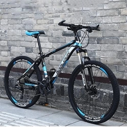 QCLU Mountain Bike QCLU 26 Inch Mountain Bike, Full Steel Suspension Structure, Suspension Fork, Disc Brake 21 / 24 Speed Trekking Bike Men Bike Girls Bike (Color : Blue-B, Size : 21-Speed)