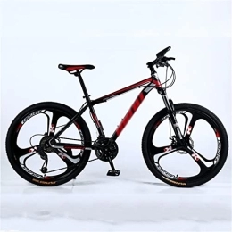 QCLU Mountain Bike QCLU 26 Inch Wheel Mountain Bike, 21 Speed, Disc Brakes Hardtail MTB, Trekking Bike Men Bike Girls Bike, Cruiser Bicycle Beach Ride Travel Sport White / Red / Black (Color : Black, Size : 30-Speed)