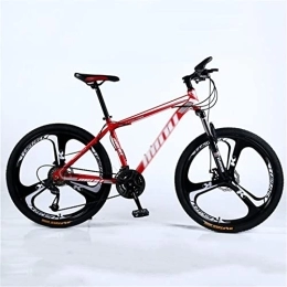 QCLU Mountain Bike QCLU 26 Inch Wheel Mountain Bike, 21 Speed, Disc Brakes Hardtail MTB, Trekking Bike Men Bike Girls Bike, Cruiser Bicycle Beach Ride Travel Sport White / Red / Black (Color : Red, Size : 21-Speed)