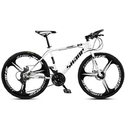 QCLU Mountain Bike QCLU Mountain Bike, 24 / 26 Inch Double Disc Brake, MTB for Adults, Trekking Bike Men Bike Girls Bike with Adjustable Seat, Black, 3 Cutter (Color : 24-Speed, Size : 26 inch)