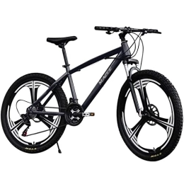 QCLU Bike QCLU Mountain Bike, 26 Inch Carbon Steel Mountain Bike, 3-spoke Rims, 21-speed Racing Bike, Full Suspension MTB Adult Bike, Student Bicycle, City Bike (Color : Black)