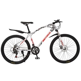 QCLU Bike QCLU Mountain Bikes Youth Bike 26 Inch 21 Gear Bicycles, Disc Brake, Suspension Fork Bicycle Adult Full Suspension MTB Gearshift Dual Disc Brakes (Color : White)