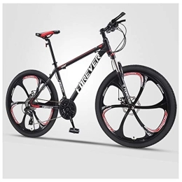 QMMD Bike QMMD 24-Inch Mountain Bikes, Overdrive Hardtail Mountain Bike, Mens Dual Disc Brake All Terrain Mountain Bike, High-carbon Steel, 21-24-27-30-Speed Anti-Slip Bikes, B 6 Spoke, 27 speed