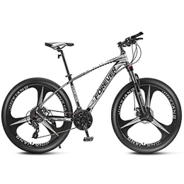 QMMD Mountain Bike QMMD 27.5 Inch Men's Mountain Bikes, Front Suspension Hardtail Mountain Bike, 24, 27, 30, 33 Speed Shifting System, Aluminum Frame Bicycle, Adult Mountain Trail Bike, White 3 Spoke, 30 speed