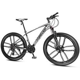 QMMD Mountain Bike QMMD Mountain Bikes, Men's 26-Inch Mountain Trail Bike, Adult Aluminum Frame Anti-Slip Bikes, 24-27-30-33 Speed Overdrive Hardtail Mountain Bike, White 10 Spoke, 33 speed