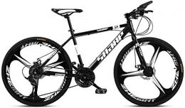QZ Mountain Bike QZ 24 Inch Mountain Bike, Double Disc Brake / High-Carbon Steel Frame Bikes, Beach Snowmobile Bicycle, Aluminum Alloy Wheels, Black, 21 speed