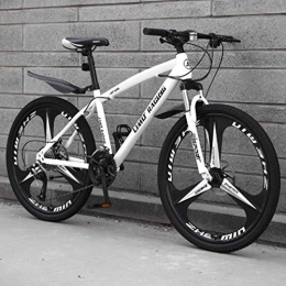 QZ Bike QZ Adult Mountain Bike, High-Carbon Steel Frame Beach Bicycle, Double Disc Brake Off-Road Snow Bikes, Magnesium Alloy Integrated 24 Inch Wheels (Color : White, Size : 21 speed)