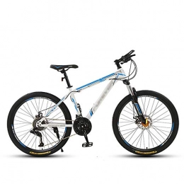 SANJIANG Bike SANJIANG Adult Mountain Bike, With 26 Inch Wheel High-carbon Steel Frame Bicycle With Dual Disc Brakes Front Suspension Fork For Men, White-24in-21speed