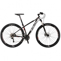 SAVA Bike Savadeck 300Carbon Fibre Mountain Bike 27.5inch / 29 inch Complete Hard Tail Mountain Bike Shimano M610Deore 30Speed, Noir & Blanc, 29*17