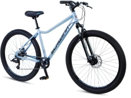 Schwinn Bike Schwinn Fleet Womens Mountain Bike, 27.5-Inch Tyres, 17-Inch Lightweight Alloy Frame, Front Suspension, 9 Speed, Disc Brakes, Light Blue