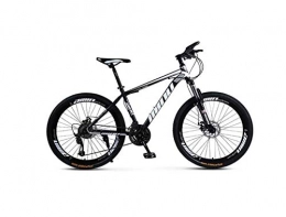 SEESEE.U Bike SEESEE.U Mountain Bike Unisex Hardtail Mountain Bike High-Carbon Steel Frame MTB Bike 26Inch Mountain Bike 21 / 24 / 27 / 30 Speeds with Disc Brakes and Suspension Fork, Black, 24 Speed