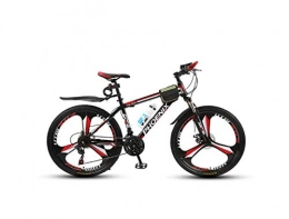 SEESEE.U Bike SEESEE.U Mountain Bike Unisex Mountain Bike 21 / 24 / 27 Speed ​​High-Carbon Steel Frame 26 Inches 3-Spoke Wheels with Disc Brakes and Suspension Fork, Black, 24 Speed