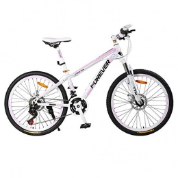 SEMOPAWA Mountain Bike SEMOPAWA 24 Inch Mountain Bike, High-Carbon Steel Hardtail Mountain Bike, Double Disc Brake And Full Suspension, 27 Speed, Black, B, 24 speed