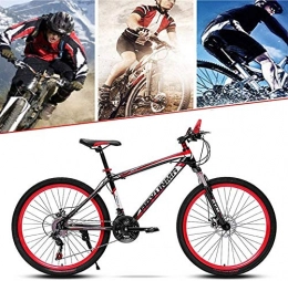 Shirrwoy Mountain Bike Shirrwoy Mountain Bike 26 inch, Mountain Bikes with 21 / 24 / 27-Speed Disc Brakes Full Suspension - Carbon Steel full spoke wheels, Carbon Steel Mountain Bike MTB, Red, 24 speed