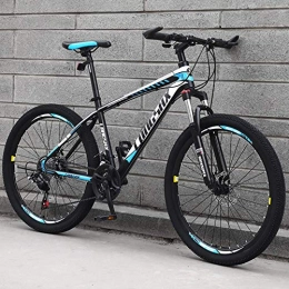  Bike Stylish 30 Speeds Mountain Bike Carbon Steel Frame Road Bike 24 / 26 Inch Wheels Unisex, Blue, 24inch