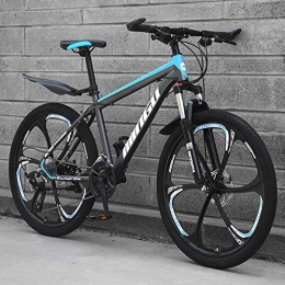  Bike Stylish 30 Speeds Mountain Bike Hard-Tail Mountain Bicycle Dual Disc Brake And Front Suspension Fork 24 / 26 Inch Wheel, Blue, 26inch