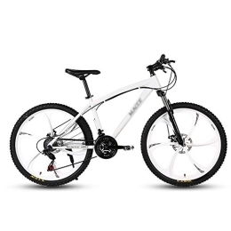 TOPYL Mountain Bike TOPYL Beach Snowmobile Mountain Bikes Bicycles, Adult 26 Inch Mountain Bike, Double Disc Brake Mountain Bicycle For Men Women White 26", 24-speed