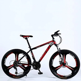 VANYA Mountain Bike VANYA Mountain Bike 30 Speed Double Disc Brake 26 Inches Variable Speed Bicycle Unisex One Wheel Off-Road Cycle, Blackred