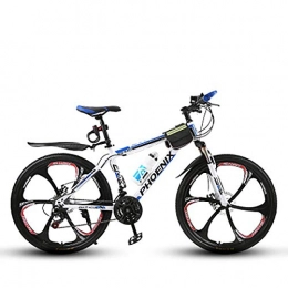 W&TT Mountain Bike W&TT Adults 26 Inch Mountain Bike 27 Speed Off-road Bicycles with 17" High Carbon Hard Tail Frame and Dual Disc Brakes, Blue, C