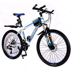 W&TT Mountain Bike W&TT Mountain Bike 24 / 27 / 30 Speeds Dual Disc Brakes Shock Absorber Bicycle 26 Inch High Carbon Frame Adults Bicycle, White, 24S