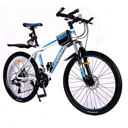 W&TT Mountain Bike W&TT Mountain Bike 24 / 27 / 30 Speeds Dual Disc Brakes Shock Absorber Bicycle 26 Inch High Carbon Frame Adults Bicycle, White, 30S