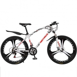 WGYDREAM Bike WGYDREAM Mountain Bike, Ravine Bike 21 / 24 / 27 speeds Carbon Steel 26" Mountain Bikes with Dual Disc Brake Single Suspension (Color : White, Size : 24 Speed)