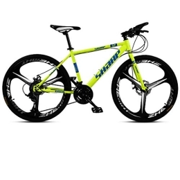 WJSW Mountain Bike WJSW 24 Inch Mountain Bike, Double Disc Brake / High-Carbon Steel Frame Bikes, Beach Snowmobile Bicycle, Aluminum Alloy Wheels, Green, 24 speed