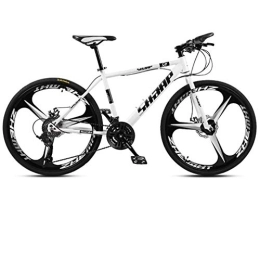 WJSW Mountain Bike WJSW 24 Inch Mountain Bike, Double Disc Brake / High-Carbon Steel Frame Bikes, Beach Snowmobile Bicycle, Aluminum Alloy Wheels, White, 21 speed