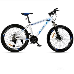 WJSW Mountain Bike WJSW Adult Mountain Bike, Double Disc Brake / High-Carbon Steel Frame Bikes, Beach Snowmobile Unisex Bicycle, 26 Inch Wheels, White, 27 speed