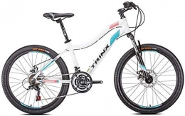 XIUYU Bike Womens Mountain Bikes, 21-Speed Dual Disc Brake Mountain Trail Bike, Front Suspension Hardtail Mountain Bike, Adult Bicycle XIUYU (Color : 24 Inches White)