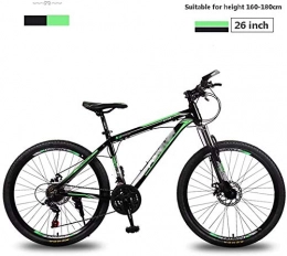 WSJYP Mountain Bike WSJYP 26 Inch Men's Mountain Bikes, High-carbon Steel Hardtail, 21 Speed Spoke weel Mountain Bicycle with Front Suspension Adjustable Seat, 21 speed-Green