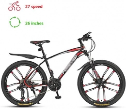 WSJYP Mountain Bike WSJYP 26" Men's Mountain Bikes, 27 Speed Adult Hardtail Mountain Trail Bike, High-carbon Steel Frame Dual Disc Brake with Adjustable Seat, 10 knives-Red