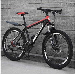 WSJYP Mountain Bike WSJYP Hardtail Mountain Bike 26", Double Disc Brake Frame Bicycle with Adjustable Seat, Country Men's Mountain Bikes 21 / 24 / 27 / 30 Speed, 27 speed-Black Red