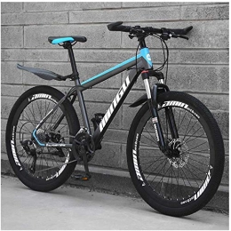 WSJYP Mountain Bike WSJYP Hardtail Mountain Bike 26", Double Disc Brake Frame Bicycle with Adjustable Seat, Country Men's Mountain Bikes 21 / 24 / 27 / 30 Speed, 30 speed-Gray Blue